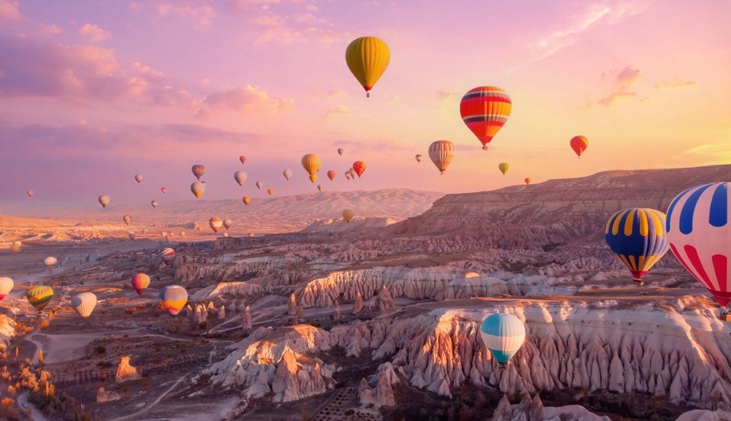 Vgdesign Luchtballonnen bij zonsopkomst 130x70 cm tuinposter banner VGDesign onbekend