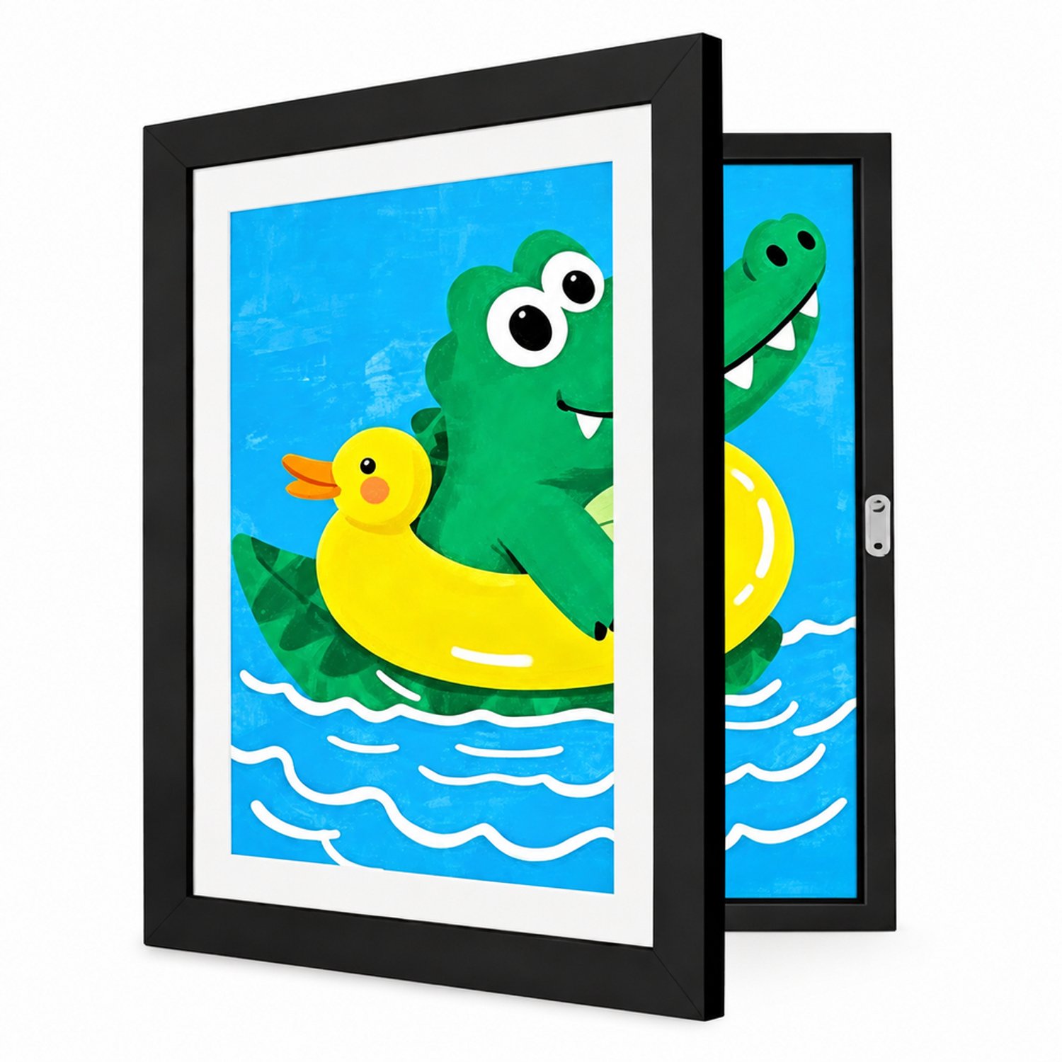 SWGOTA Zwarte openklapbare fotolijst, 10,1 x 15,2 cm, rechthoekige MDF-lijst voor foto's en tekeningen