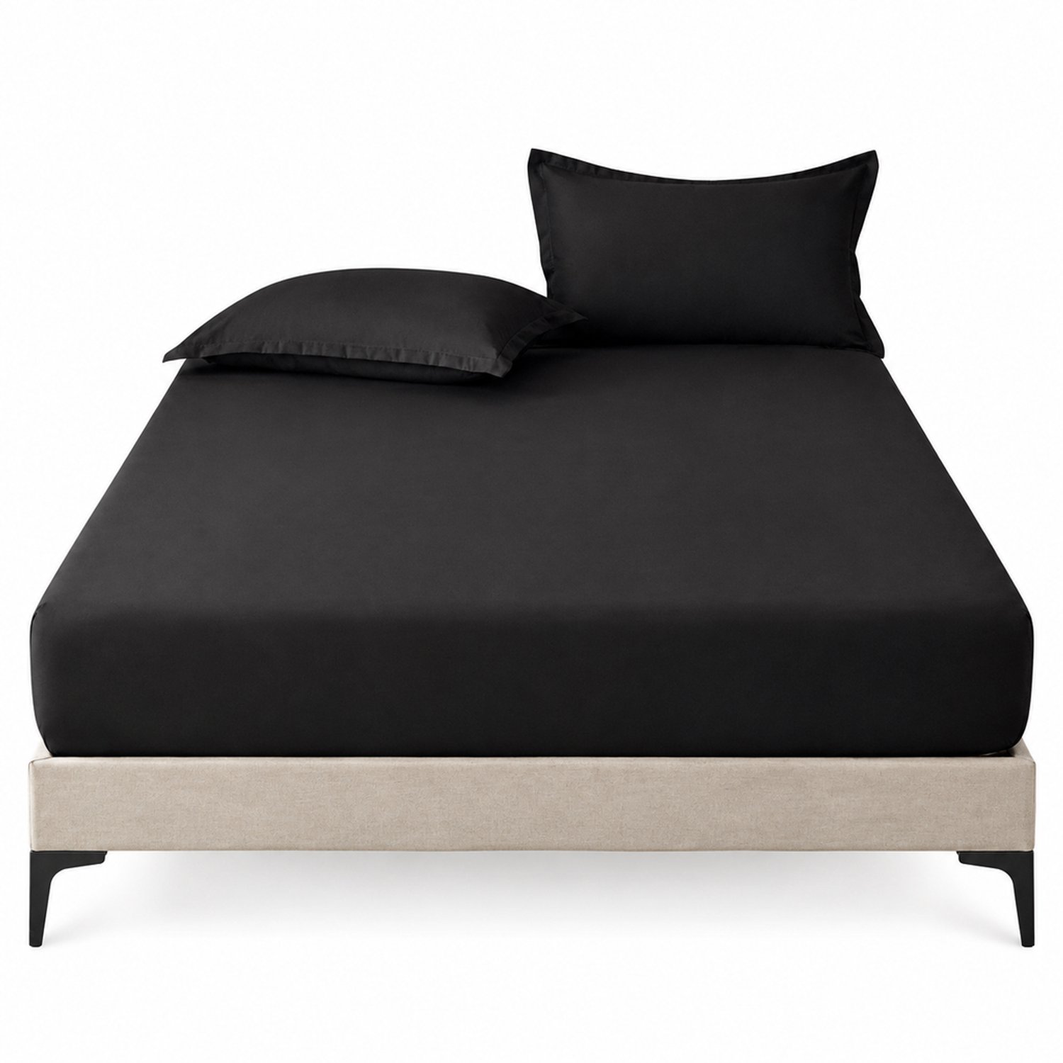 SWGOTA Zwart hoeslaken 137 x 190 cm - Polyester - Effen beddengoed