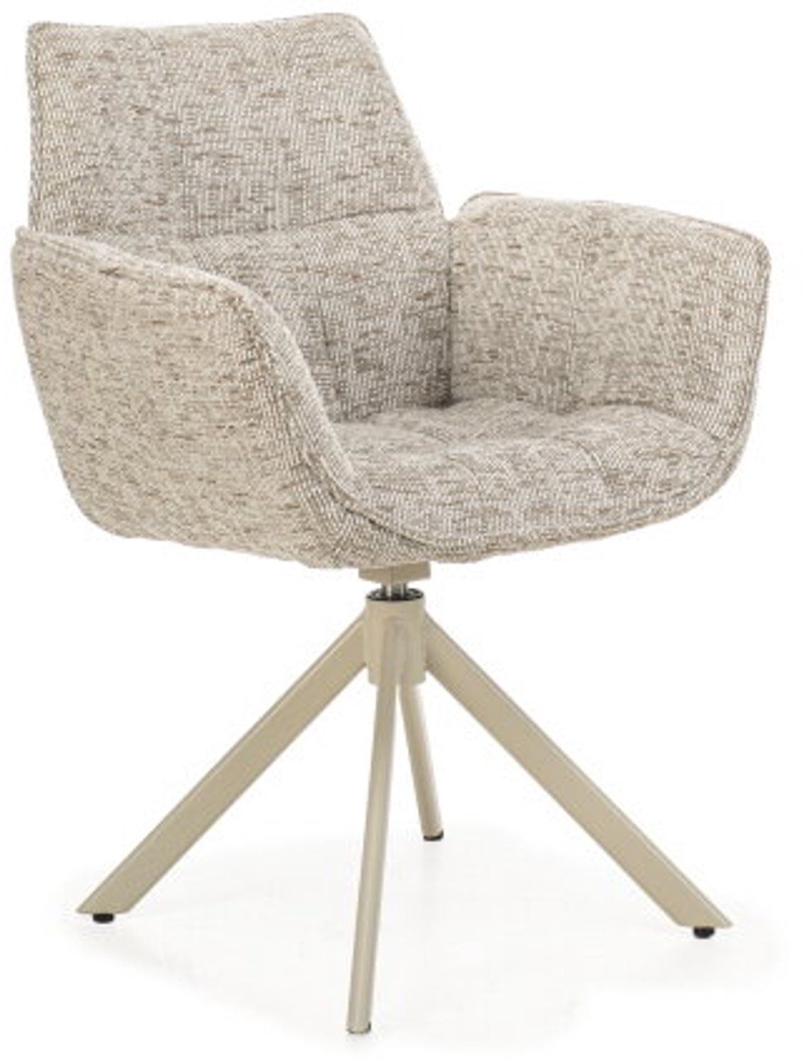 Moods Collection Eetkamerstoel Monaco draaibaar Venus beige - Be fine light grey 120 Grijs