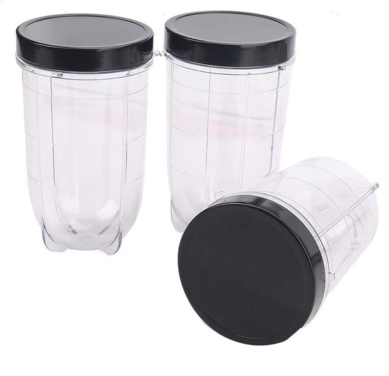 Blenderbeker met deksel - 3 stuks - 16 oz - BPA-vrij — afbeelding 2