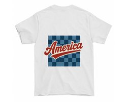 Amerika Shirt – Amerika in Bold Cursive – Patriottische Outfit – Unisex T-Shirt voor Dames & Heren – Origineel Cadeau