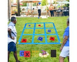 Buitenspel - Tic Tac Toe en Zitzak Gooien - 4 Ft - Blauw