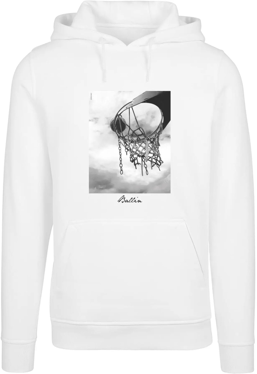 Katoenen sweatshirt met capuchon Mister Tee Ballin 2.0 New Basic Wit