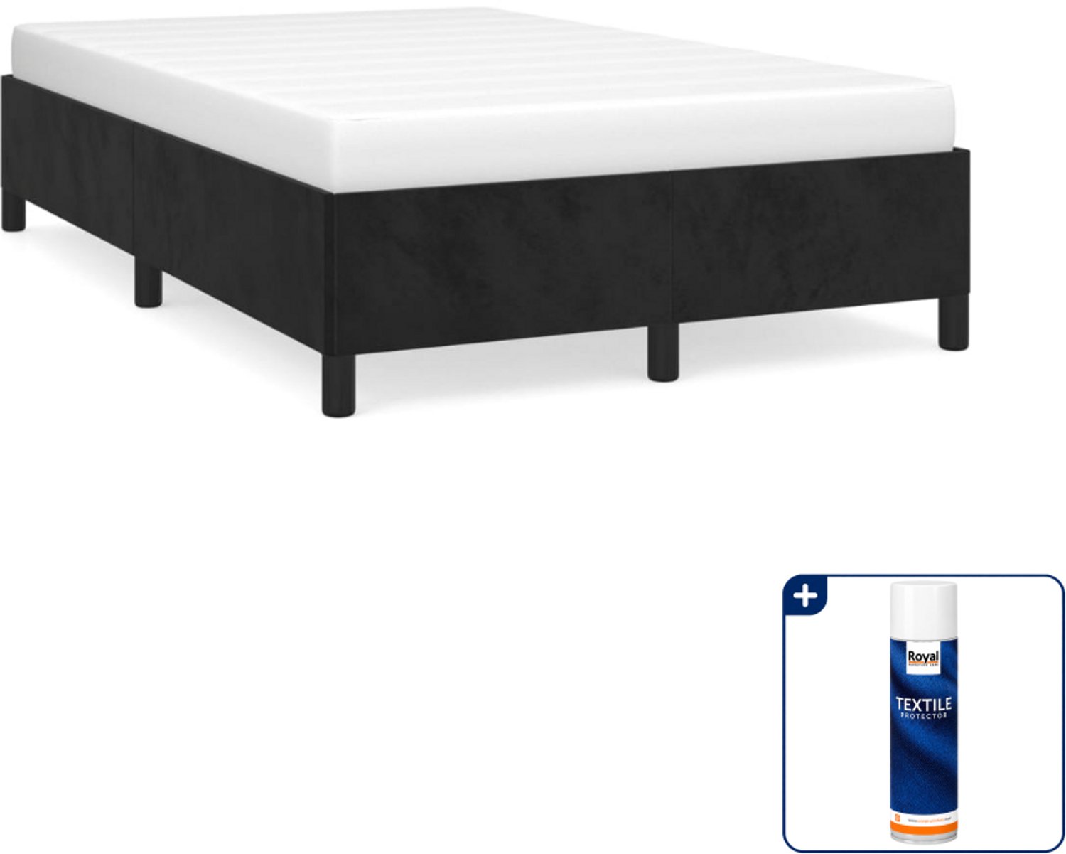 vidaXL bedframe 120 x 190 cm - fluweel - donkergrijs - Inclusief textielbeschermer 500 ml
