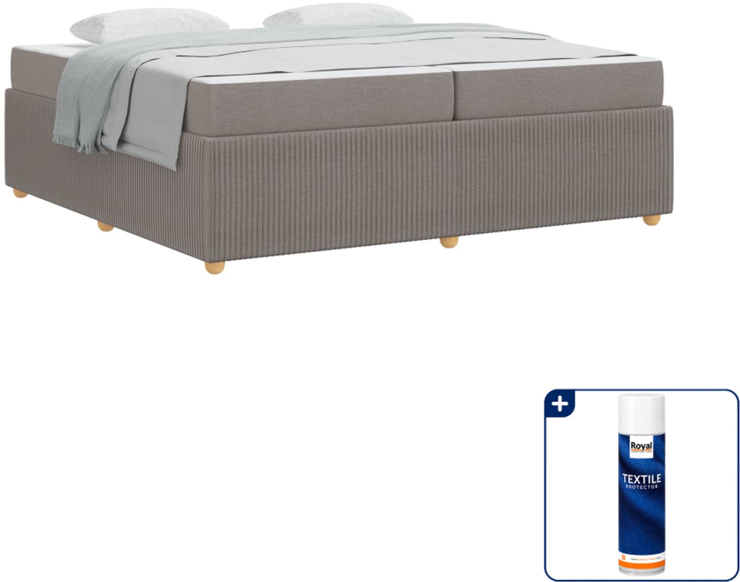 vidaXL bedframe - 200 x 200 cm - taupe - Inclusief textielbeschermer 500 ml