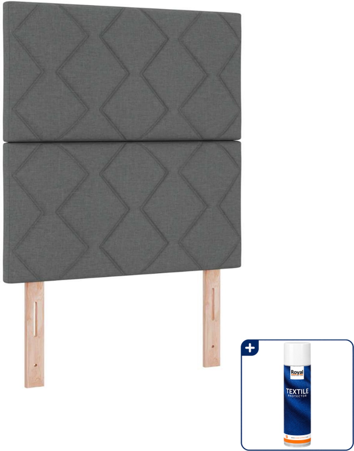 vidaXL boxspring - 80 x 200 cm - donkergrijs - Inclusief textielbeschermer 500 ml