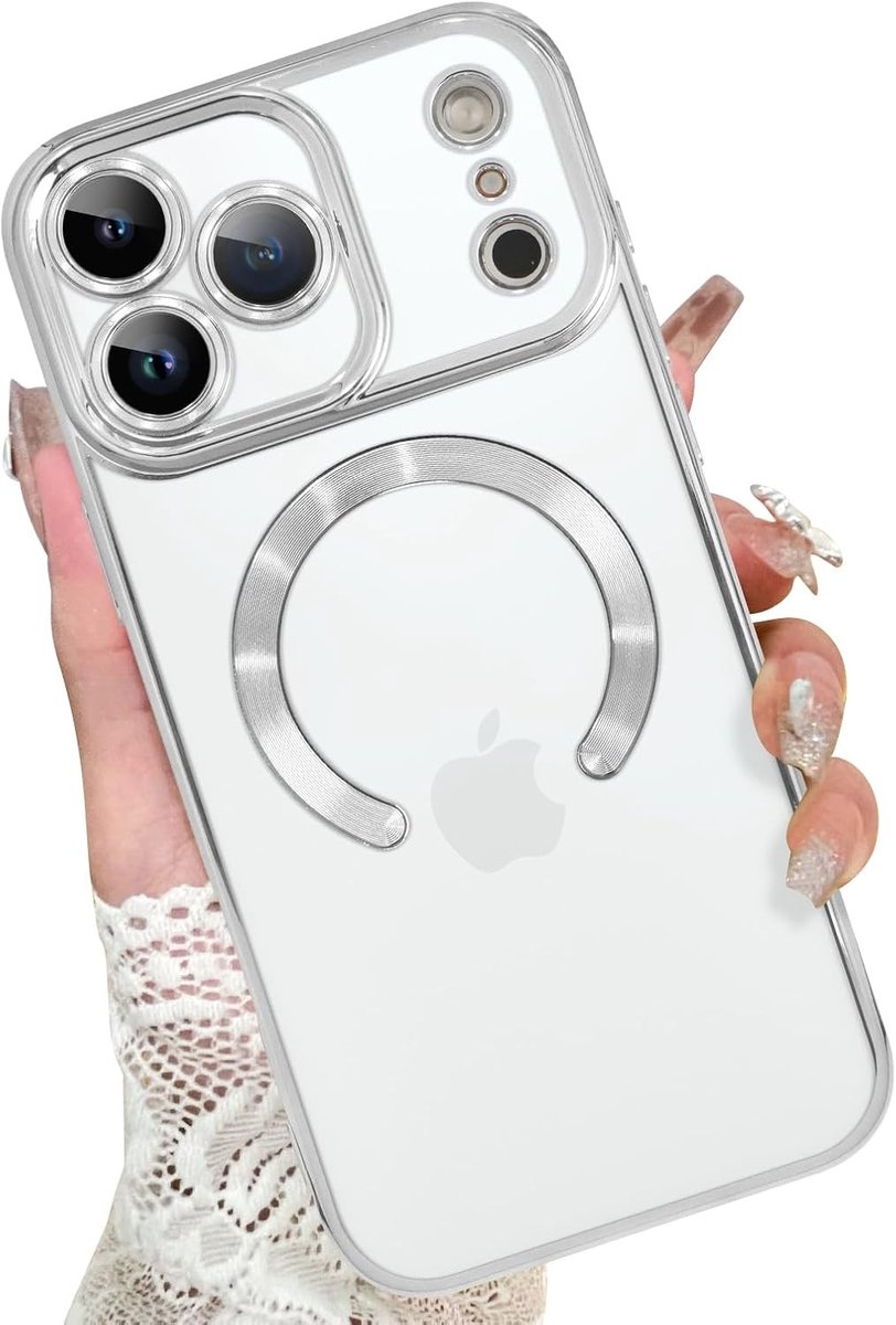 Hoesje Geschikt iPhone 18 Pro Hoesje – Transparant/Zliver Hybrid Backcover, MagSafe Compatibel & Verhoogde Camerabescherming – Slank en Stevig - Ntech