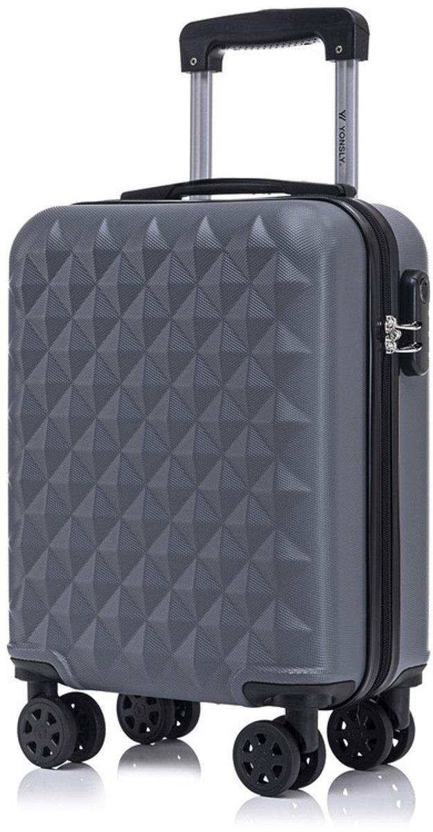 YONSLY Handbagage Koffer - 46x31x20 cm - Reiskoffer 25L - Grijs