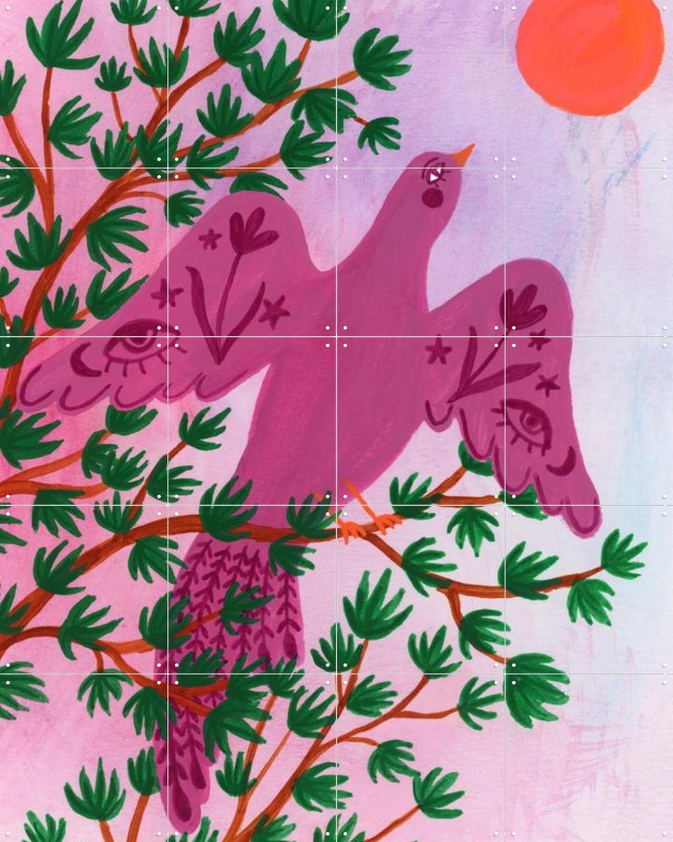 IXXI Dromen Achterna, Kirsten Blom Art & Illustration - 80 x 100 cm - Gratis ophangtool - Grote wanddecoratie en posters - Speels, Kleurrijk
