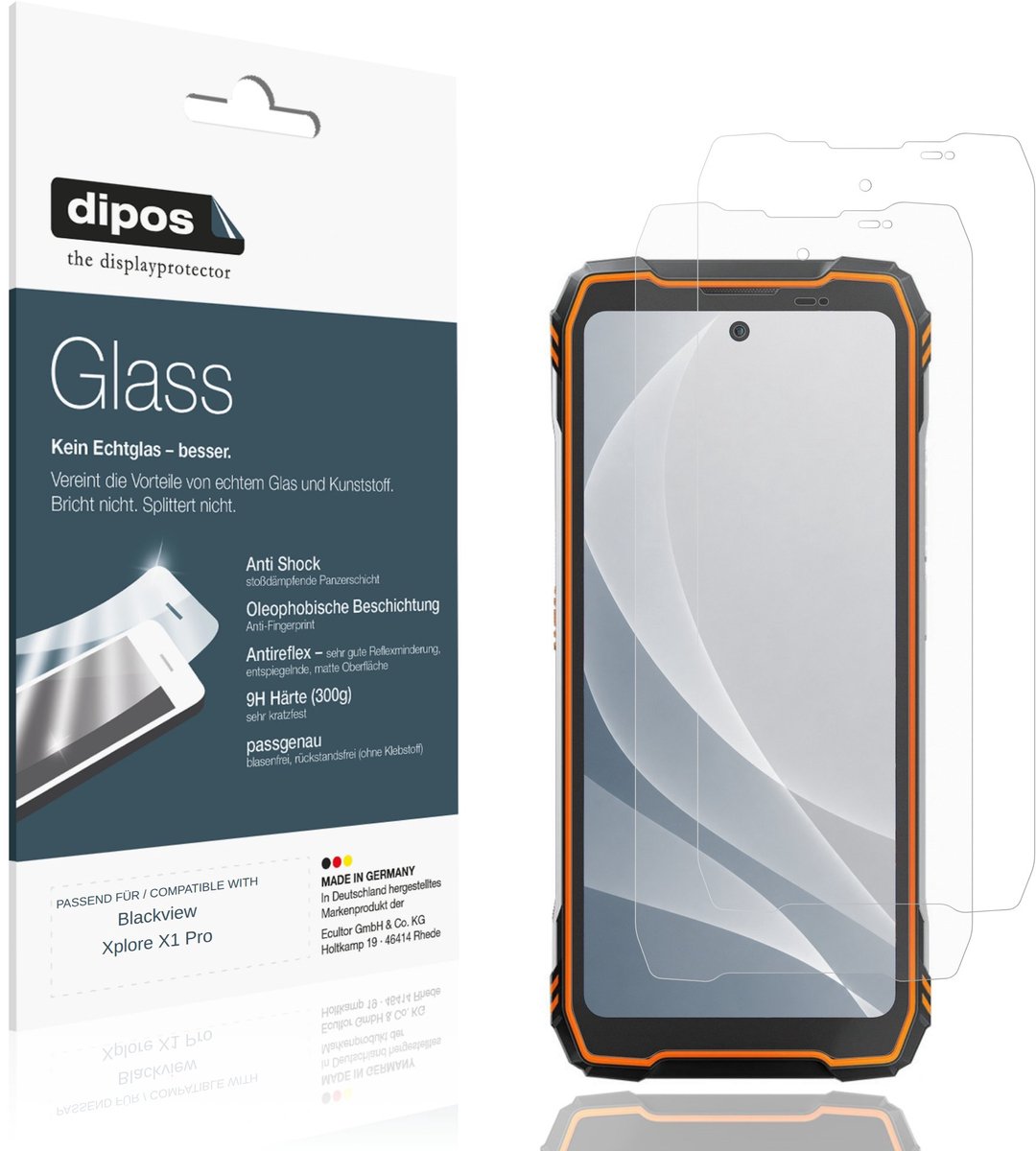 dipos – 2x Matte Pantserfolie geschikt voor Blackview Xplore X1 Pro | 9H Screenprotector