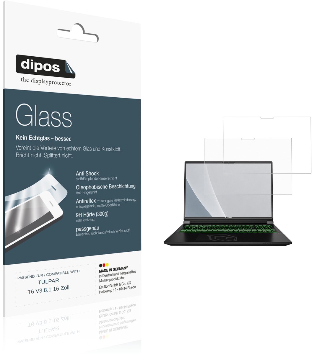 dipos – 2x Matte Pantserfolie geschikt voor TULPAR T6 V3.8.1 16 Zoll | 9H Screenprotector