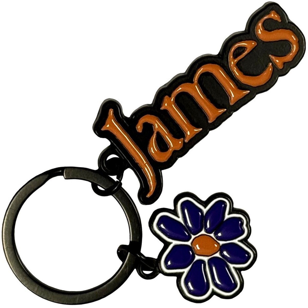 James - Orange Logo Purple Daisy Charm Sleutelhanger - Multicolours
