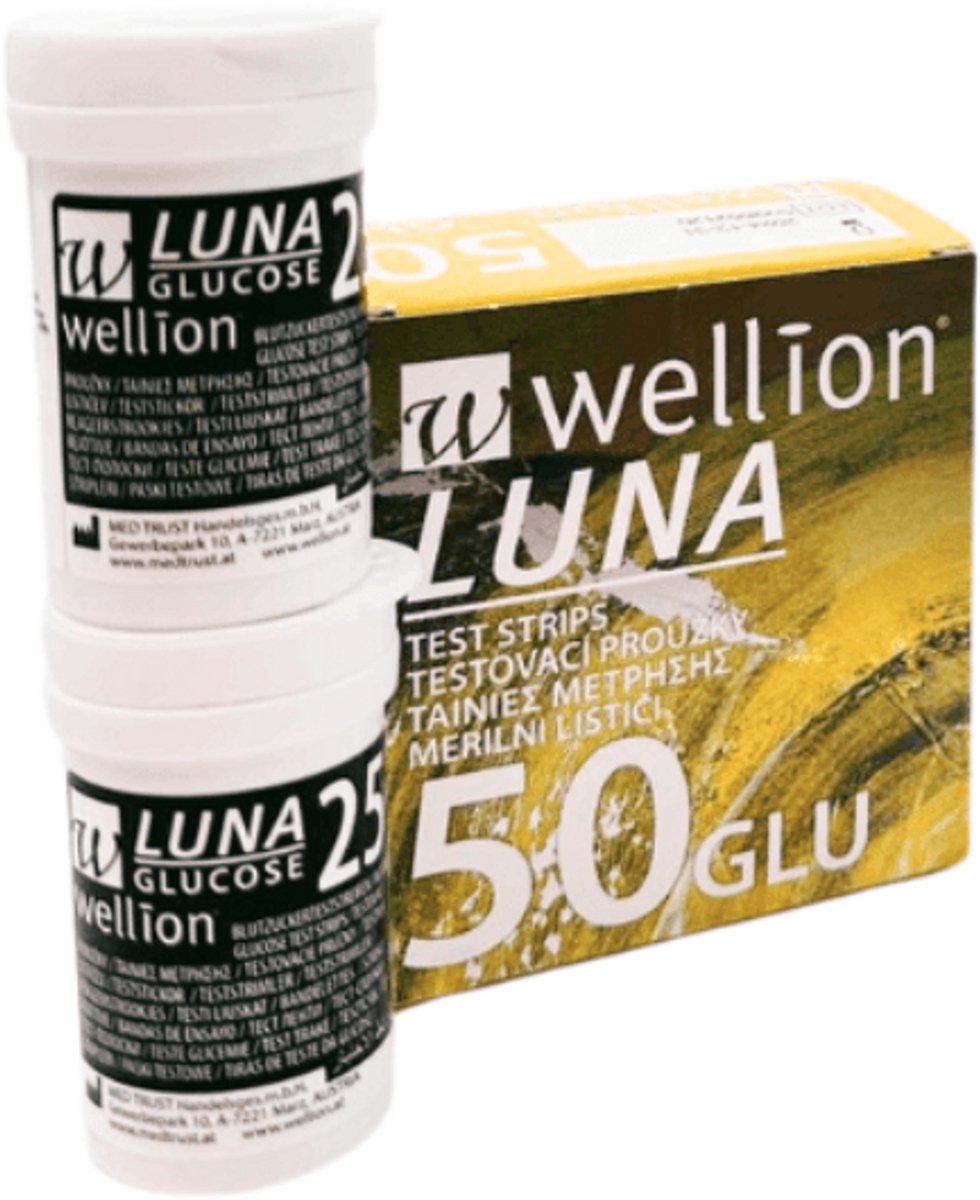 Wellion Luna glucose teststrips 50 stuks