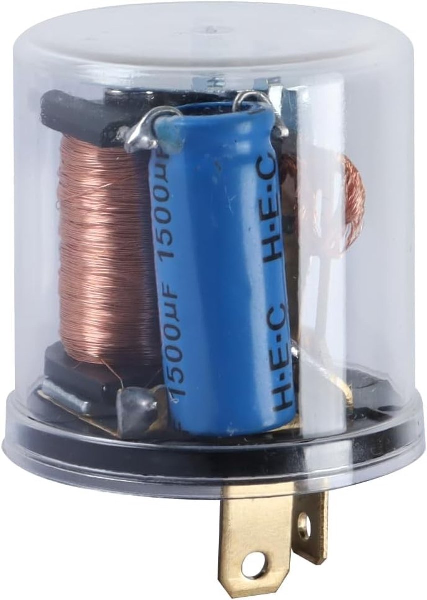 Instelbaar knipperlichtrelais 2-pins 12V 20A – frequentie 60-120Hz voor motorfiets richtingaanwijzers en alarmlichten, betrouwbaar en duurzaam
