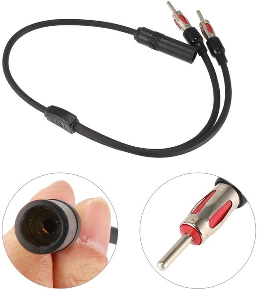 Allecto - Universele Auto Radio Antenne Splitter - 1 Vrouwelijke naar 2 Mannelijke
