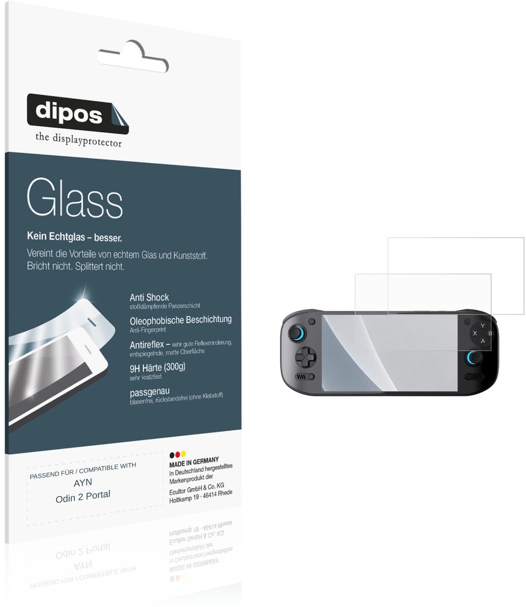 dipos – 2x Matte Pantserfolie geschikt voor AYN Odin 2 Portal | 9H Screenprotector