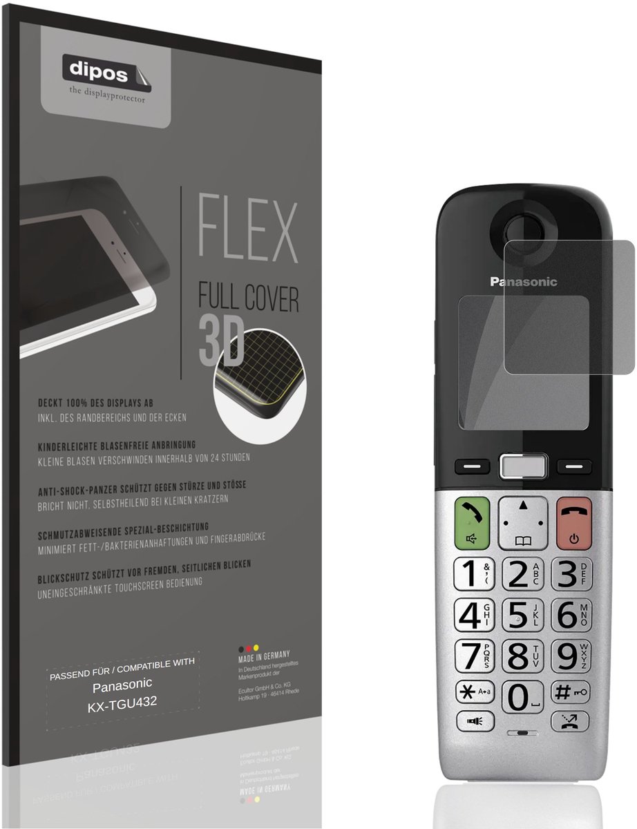 dipos FLEX – Matte Privacy Screenprotector geschikt voor Panasonic KX-TGU432 | Volledige Schermbescherming | Case-Friendly