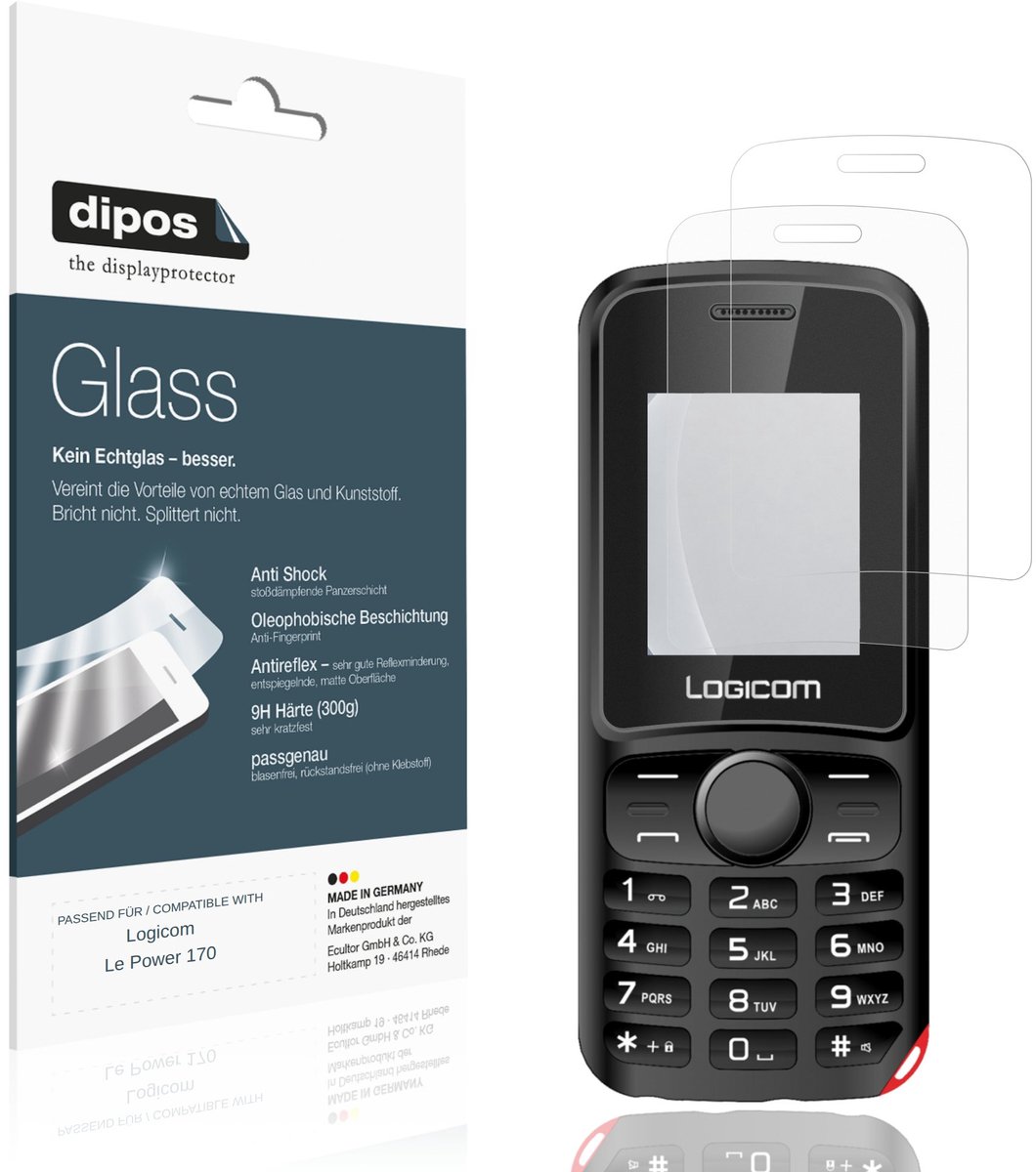dipos – 2x Matte Pantserfolie geschikt voor Logicom Le Power 170 | 9H Screenprotector