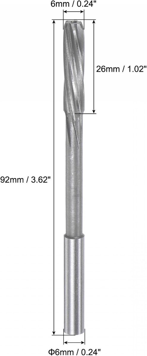 Spann Reibahle 6mm H7 HSS met Spiraal Groeven voor Draaibank en Rijstmolen Cutter, Precisie Gereedschap en Snijtechniek — afbeelding 5