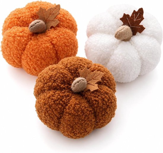 3 Decoratie Herfst Decoratie Pompoen Set - Eettafel Decoratie - Herfst Decoratie - Pompoen - Herfst Decoratie - Halloween Interieur Decoratie