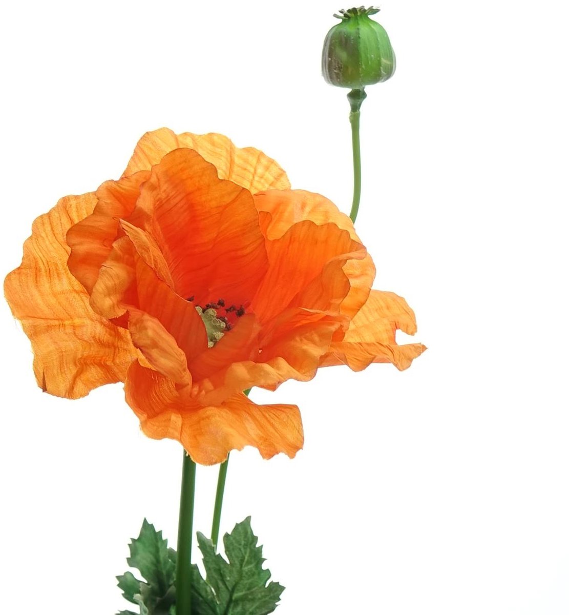 Deko Florale Klaproos oranje 78 cm kunstbloem