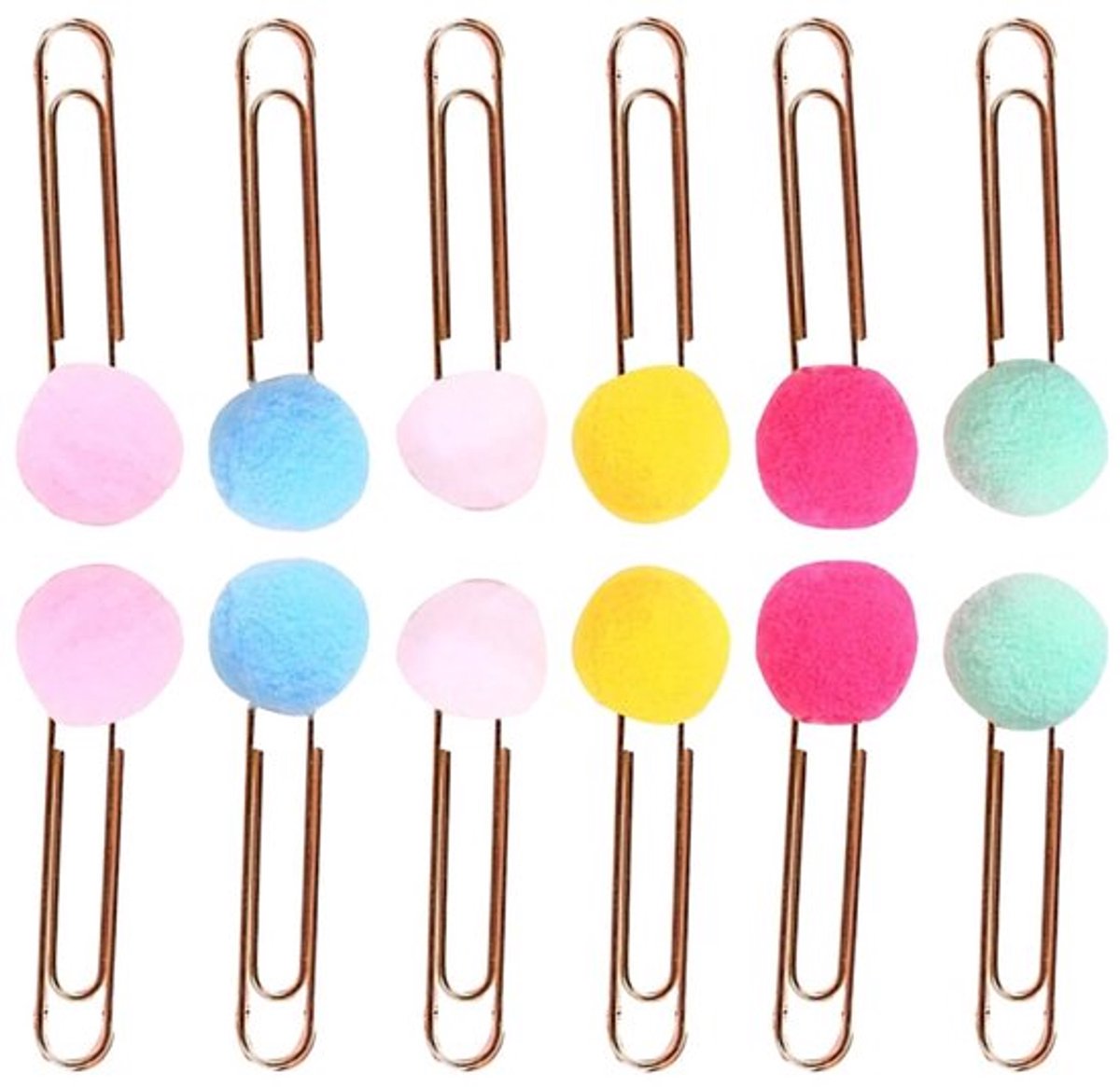 Dailygoody - Kawaii Pluche Ballen - Schattige Paperclips - Sterke Klemkracht
