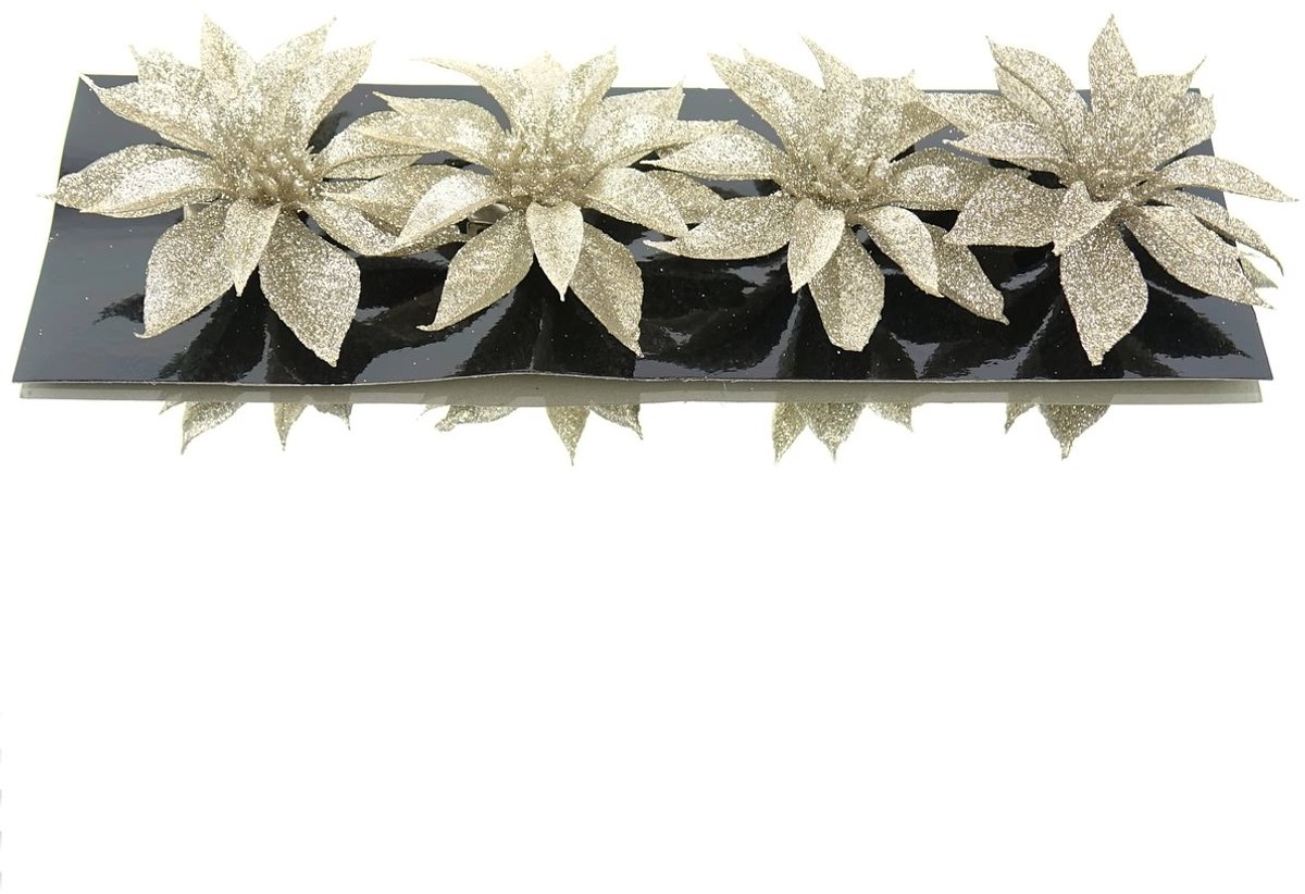 Kaemingk kerstster goudkleur glitter clip 8 cm