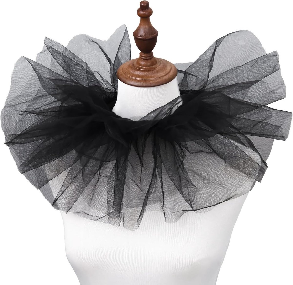 Fluffy Ruffle Tulle Kraag voor Carnaval, Halloween en Cosplay - Organza Tiered Clown Kraag voor Feestelijke Gelegenheden