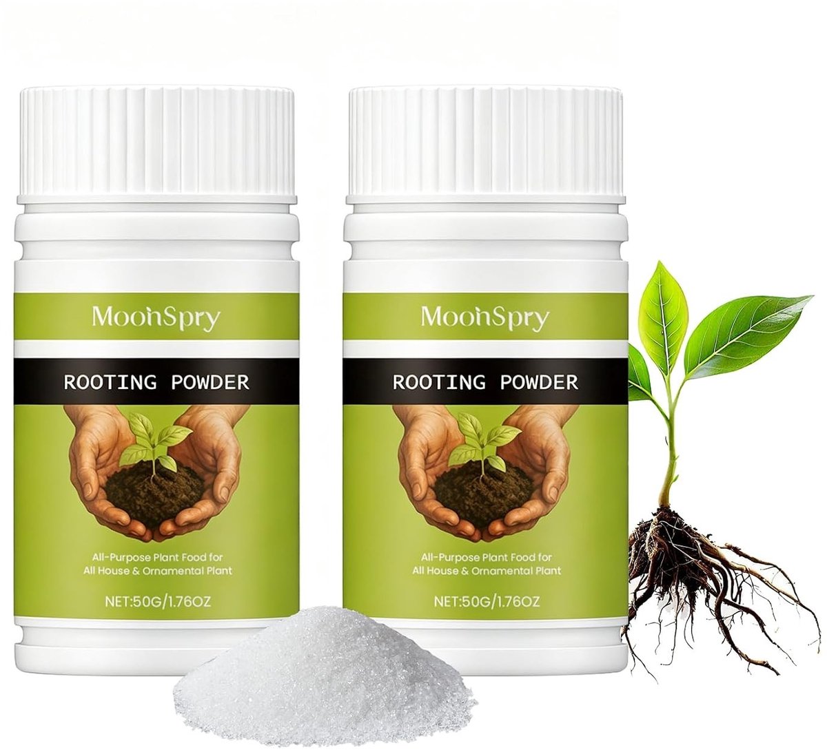 Root activator poeder voor snelle wortelgroei - 2 stuks, mycorrhiza en voedingsstoffen (50g)