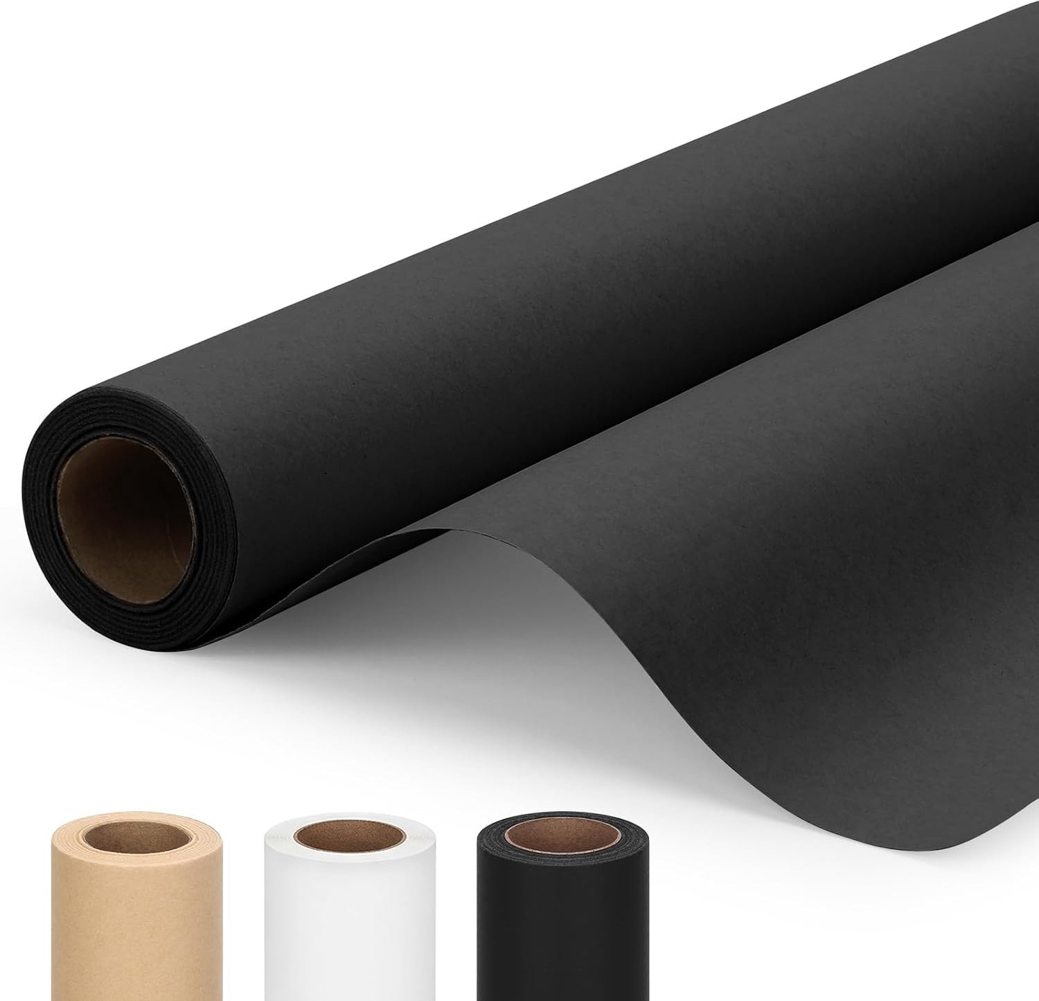 Rol zwart knutselpapier van 15" x 456" (38 ft) – Ideaal voor schildersezels, cadeauverpakkingen, boeketten, bescherming van knutseltafels, verhuizen & verzenden en spandoeken.