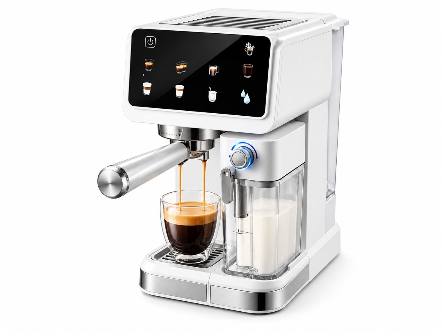 Nyoz espressomachine - Koffiezetapparaat - Koffiemachines - 20 bar - 1350W - 1,5L - Touchscreen - Automatische melkopschuimer