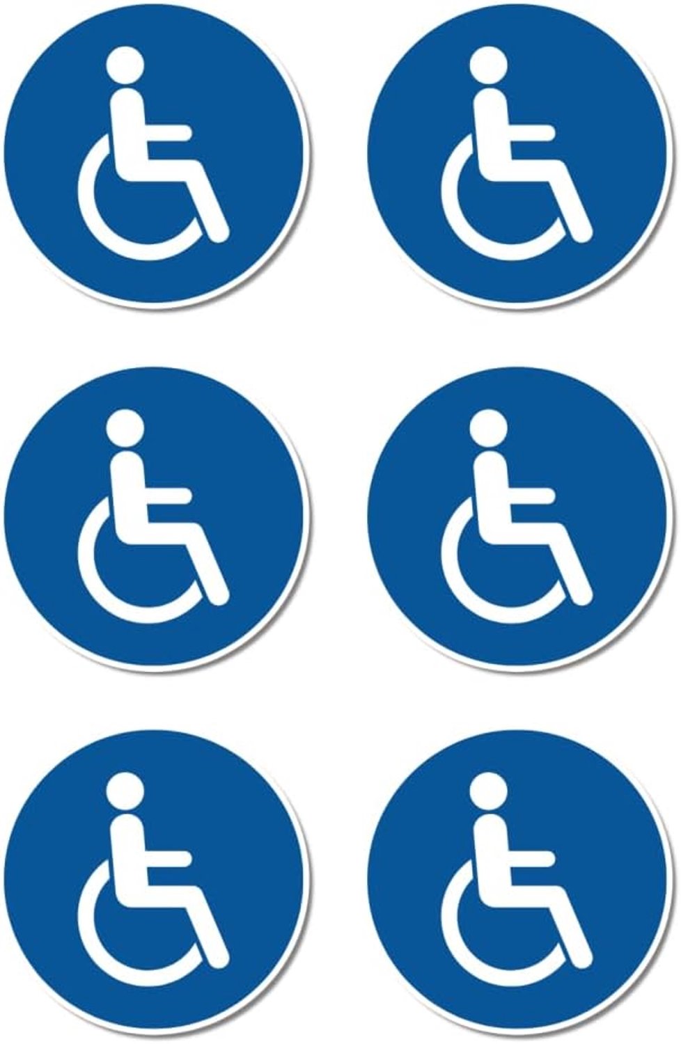 Stickers voor rolstoelgebruikers 5 cm - waterdicht en uv-bestendig - 6 stuks - m-winkel