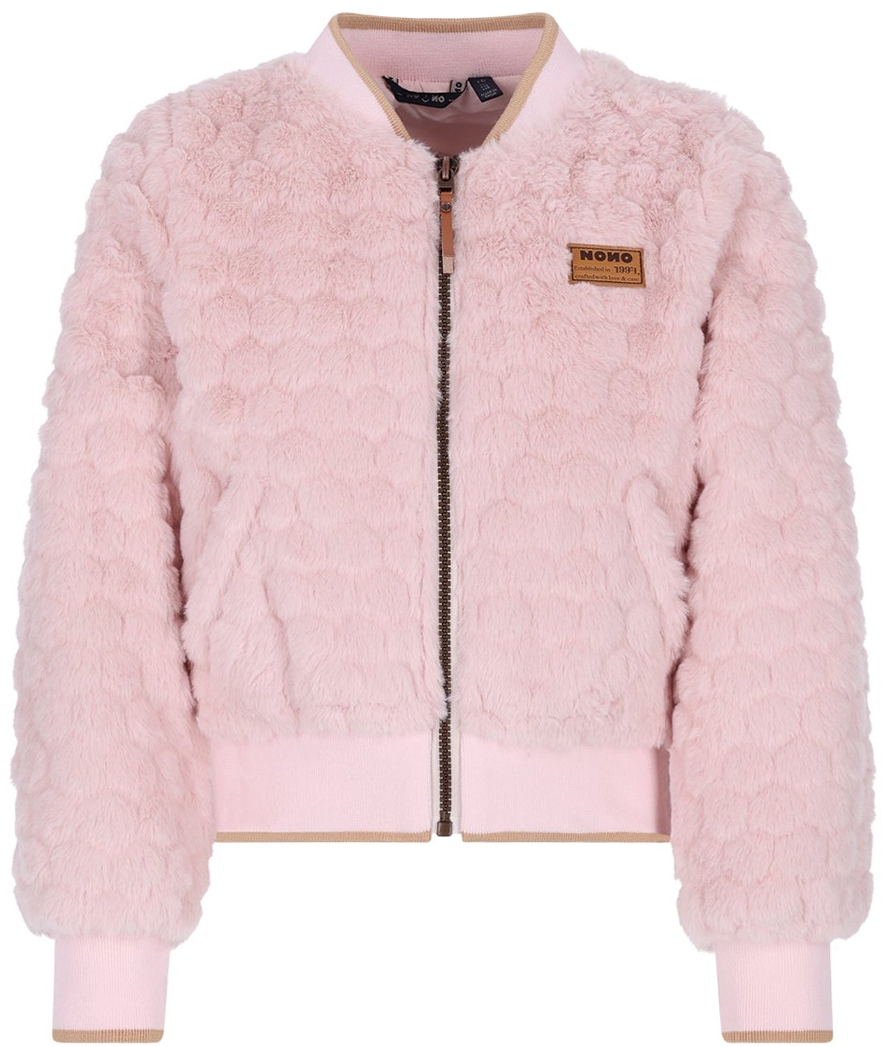 NONO - Doris Furry Indoorjacket with zipper - Rosa - Maat 104