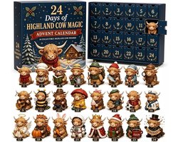 Highland Cow Adventskalender 2026, 24 dagen kerstadventskalender