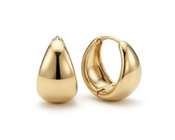 Lundholm Elea Oorbellen Dames Goudkleurig - Chunky Oorringen met Druppelvorm - Premium Stainless Steel 18K Gold Plated - 1,8 cm - Waterproof & Hypoallergeen - Cadeau voor Haar