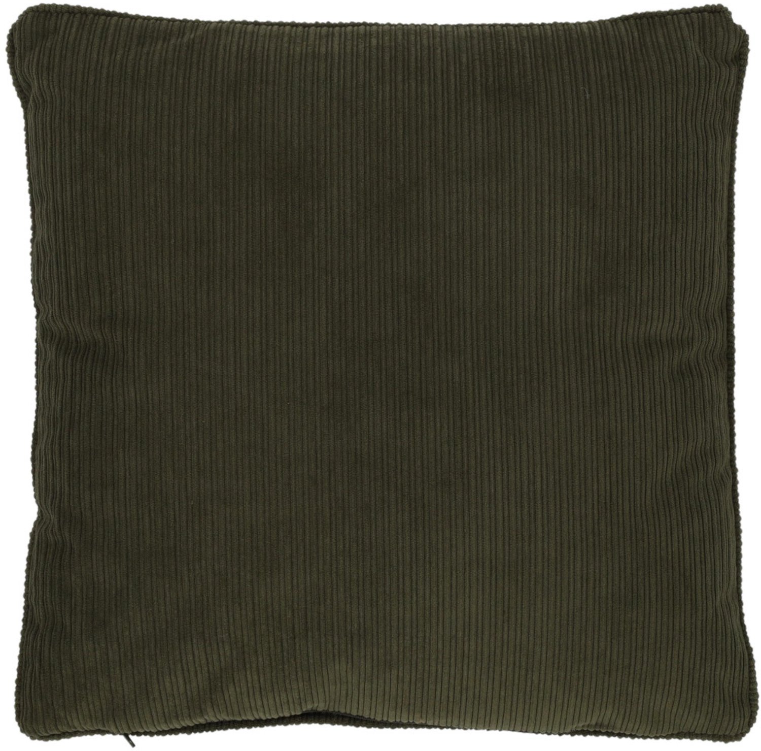 Home & Styling Collection Home Styling Collection - Ribfluwelen sierkussen met bies, 40 x 40 cm Donkergroen
