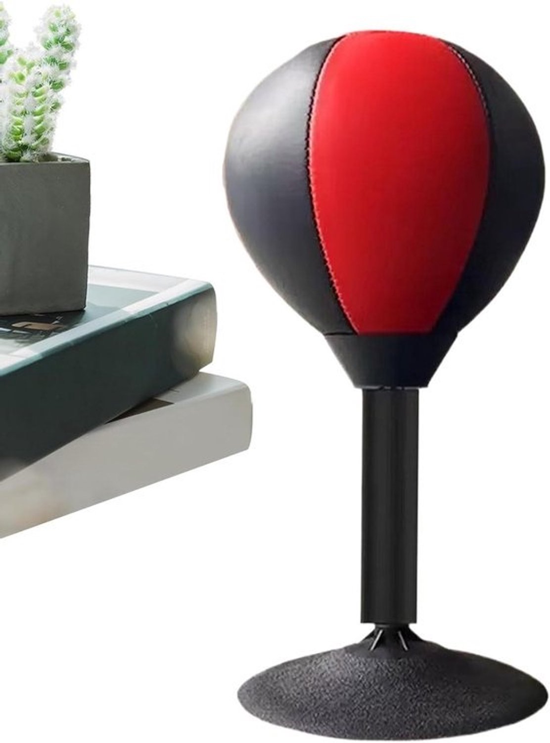 Desktopbokszak - Bokszak voor op tafel - Stress verlichten - Stevige zuignapbasis - 18.2cm breed - Zwart rood