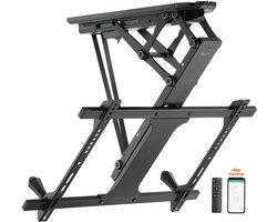 TV Plafondbeugel Voor Televisies Elektrisch Zwenkbaar + Smart Home Integratie, VESA Beugel tot 600x400 Voor LCD/OLED TV, Monitor, Display, Smartboard, 32-70inch + 35KG - Zwart
