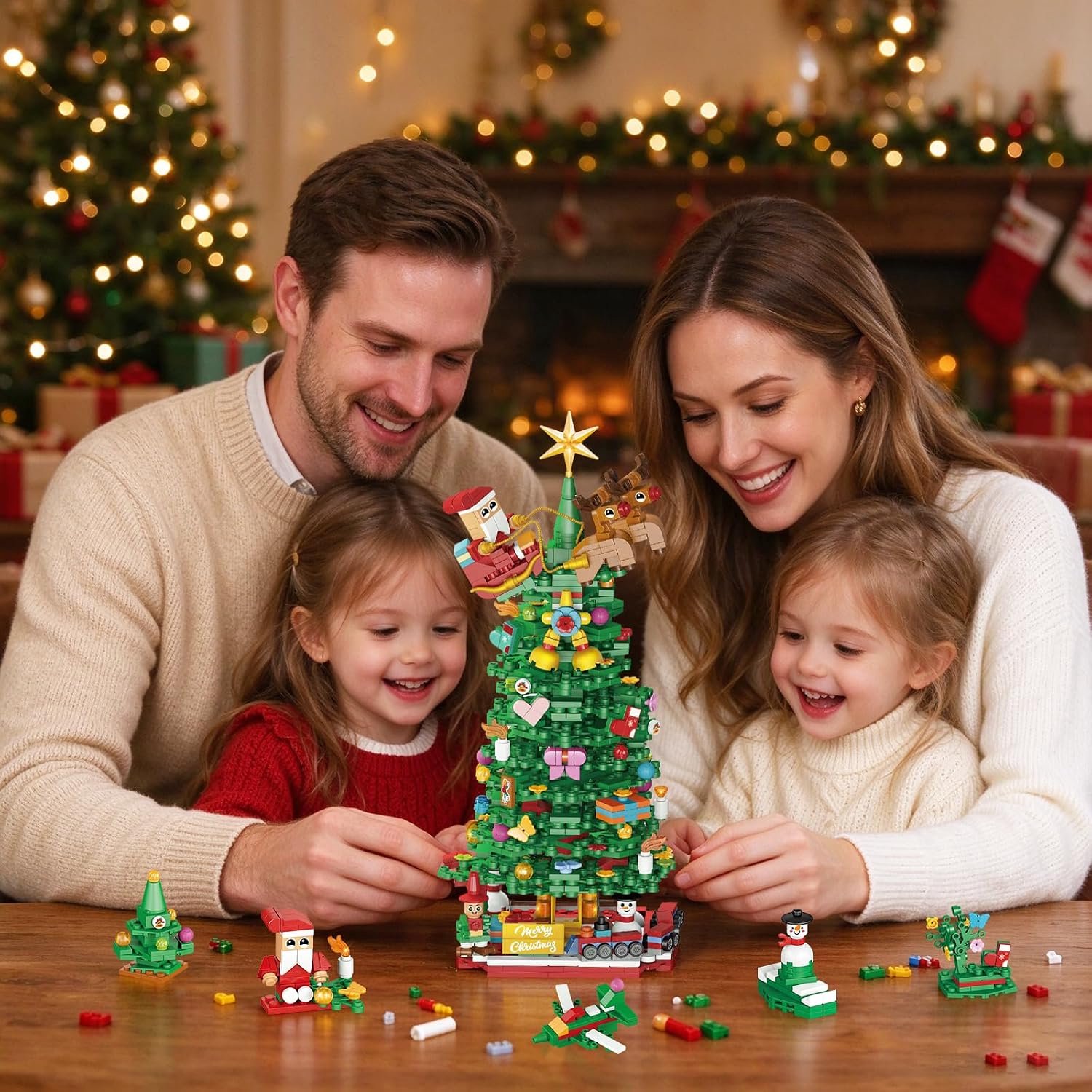 Kerst Adventskalender Bouwstenen 2026 – 24 Dagen Kerst Countdown Kalender – 24 Verrassingsdoosjes – Kerstboom Bouwset 833 Stuks – Kerst Cadeau voor Kinderen en Volwassenen - Cadeautjes - Kerst – foto 2