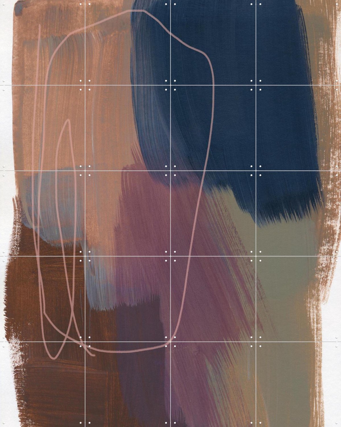 IXXI Abstract Brush Strokes 155, Mareike Böhmer - 80 x 100 cm - Grote wanddecoratie en posters - Kwaststreken, Abstract, Woonkamer, Studeerkamer Bruin