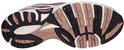 Onderkant van de bruine en zwarte Saucony Grid Legacy sneaker met XT-900 en Grid-technologie voor grip.