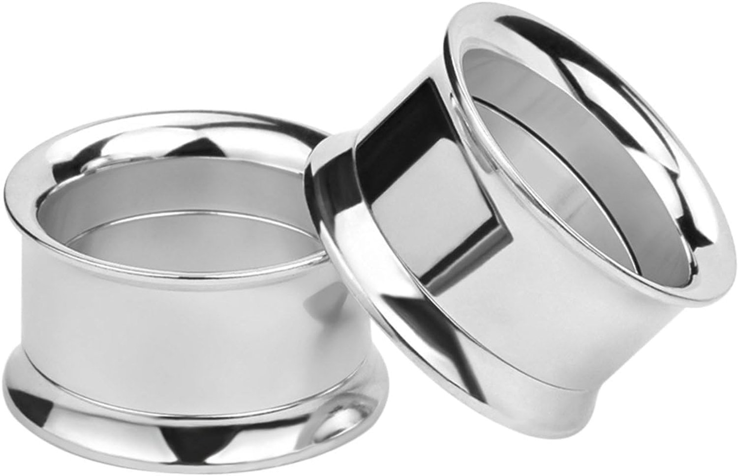 Oorstretcher tunnelafstandhouder 2-30 mm - staal zilver - voor een comfortabele stretch - 2 stuks - Vemera