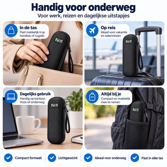 Insuline Koeltas - Met Temperatuurweergave - 2 Ice Packs - Diabetes Etui - Medicatie Koeltas - Zwart — afbeelding 3