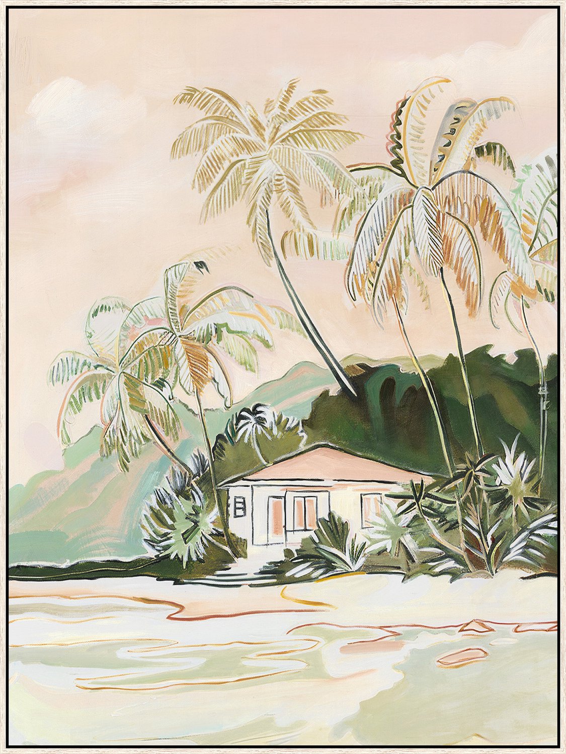 Schilderij met frame tropical cabana