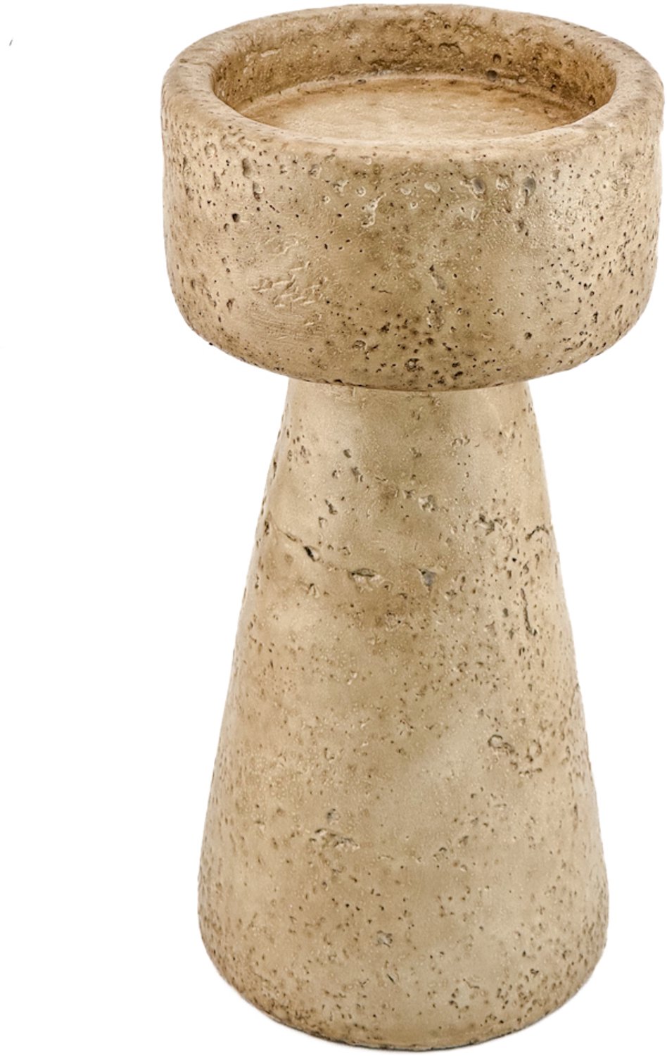 Aardewerk kaarsenstandaard beige M