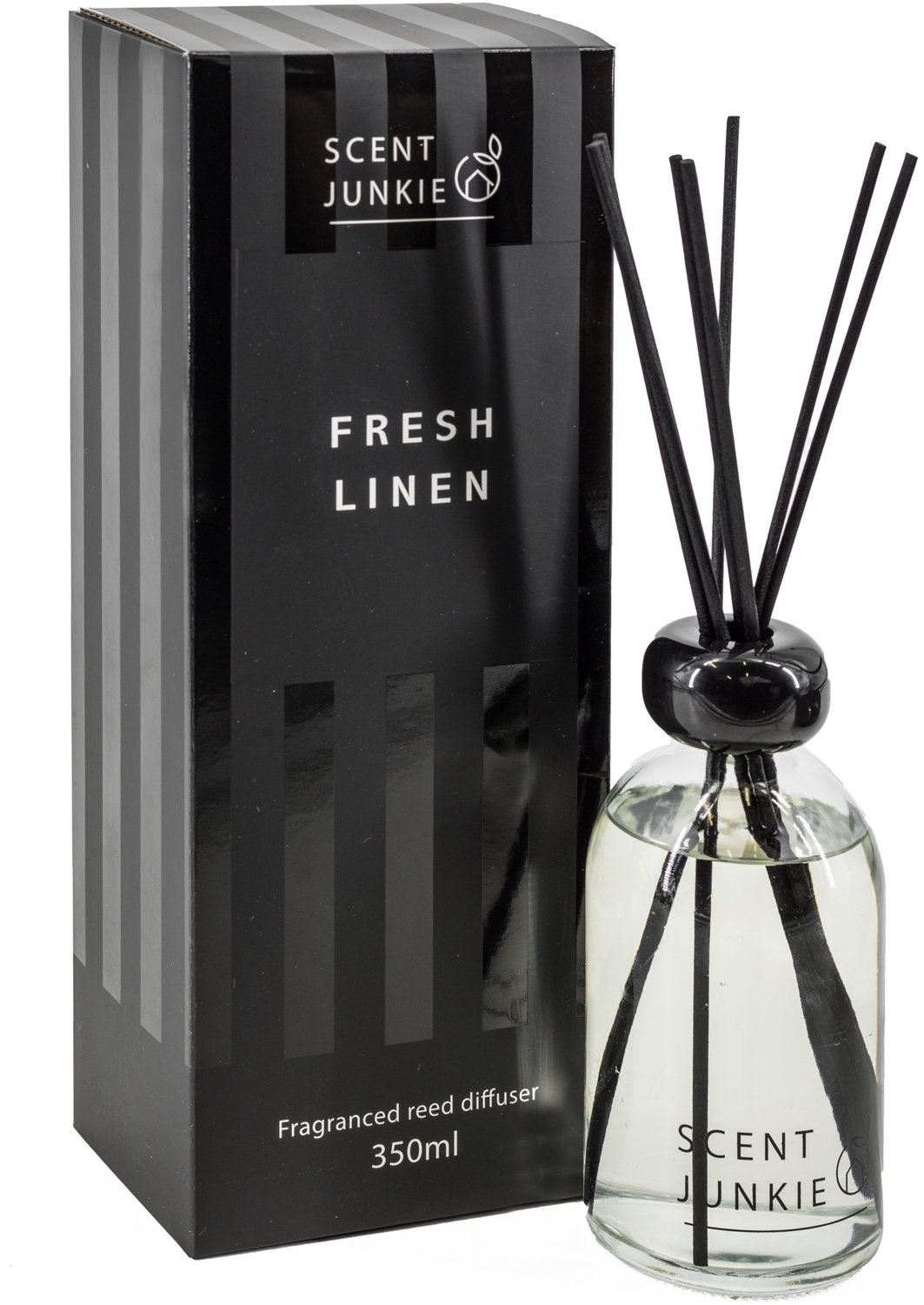 homebound by ky Scent Junkie Geurdiffuser Fresh Linen | geurstokjes Transparant