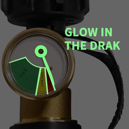 Propaantankmeter: niveau-indicator, drukmeter en lekdetector voor gasflessen en BBQ (5-40 lbs) — afbeelding 3