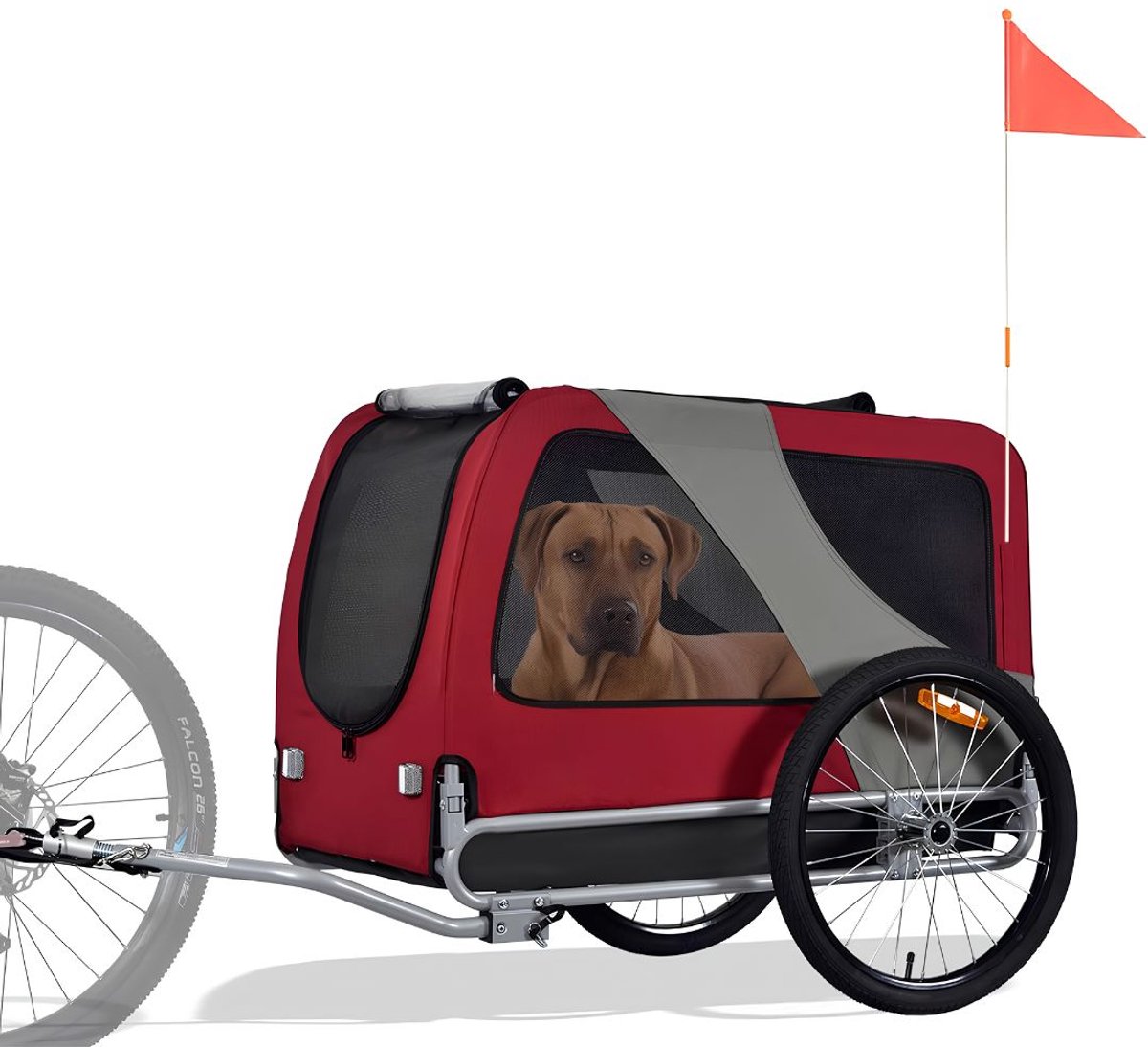SP® Hondenkar - Hondenbuggy - Hondenfietskar - Rood - 142cm x 72cm x 84cm