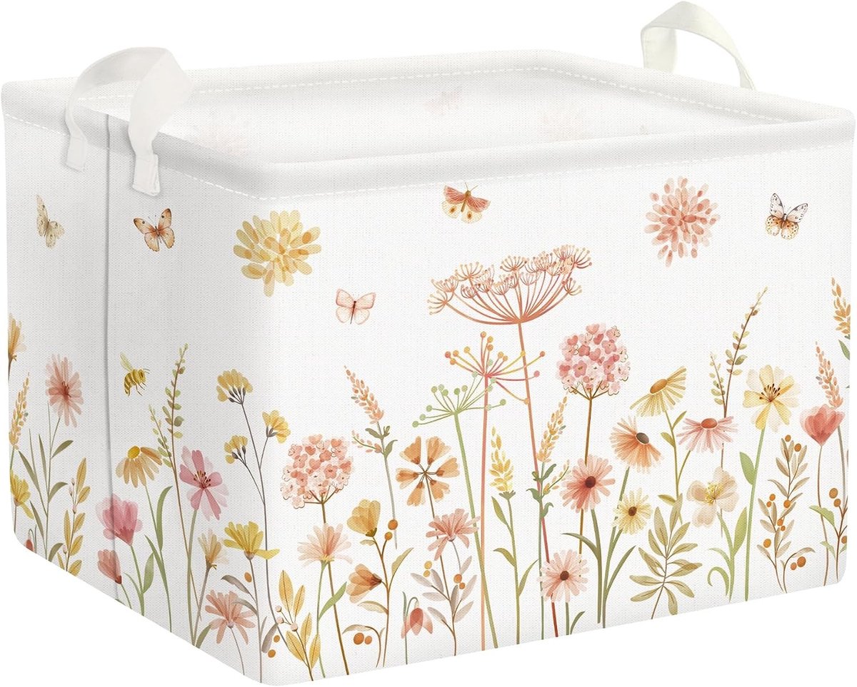 Vouwbare Wasmand voor Vrouwen en Meisjes met Handvat, Opbergmand voor Kleding en Speelgoed, Bohemian Stijl, 40 x 30 x 30 cm